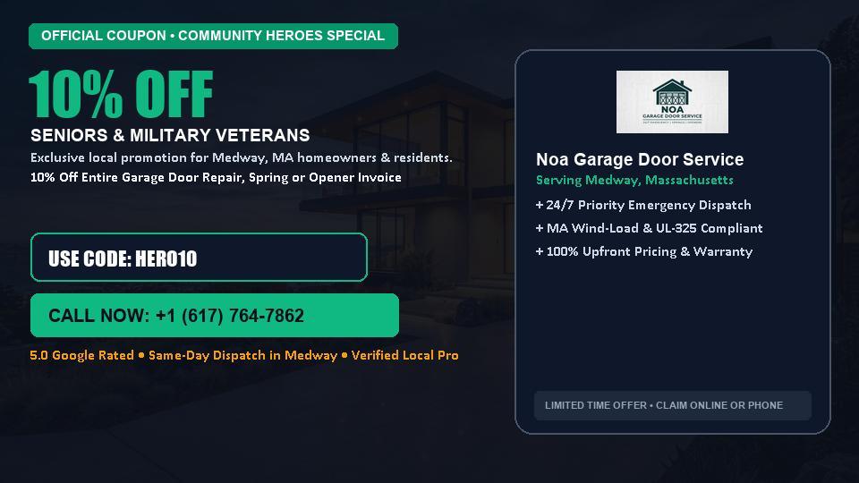 10% OFF Senior, Military & First Responder Discount in Medway, MA - Noa Garage Door Service